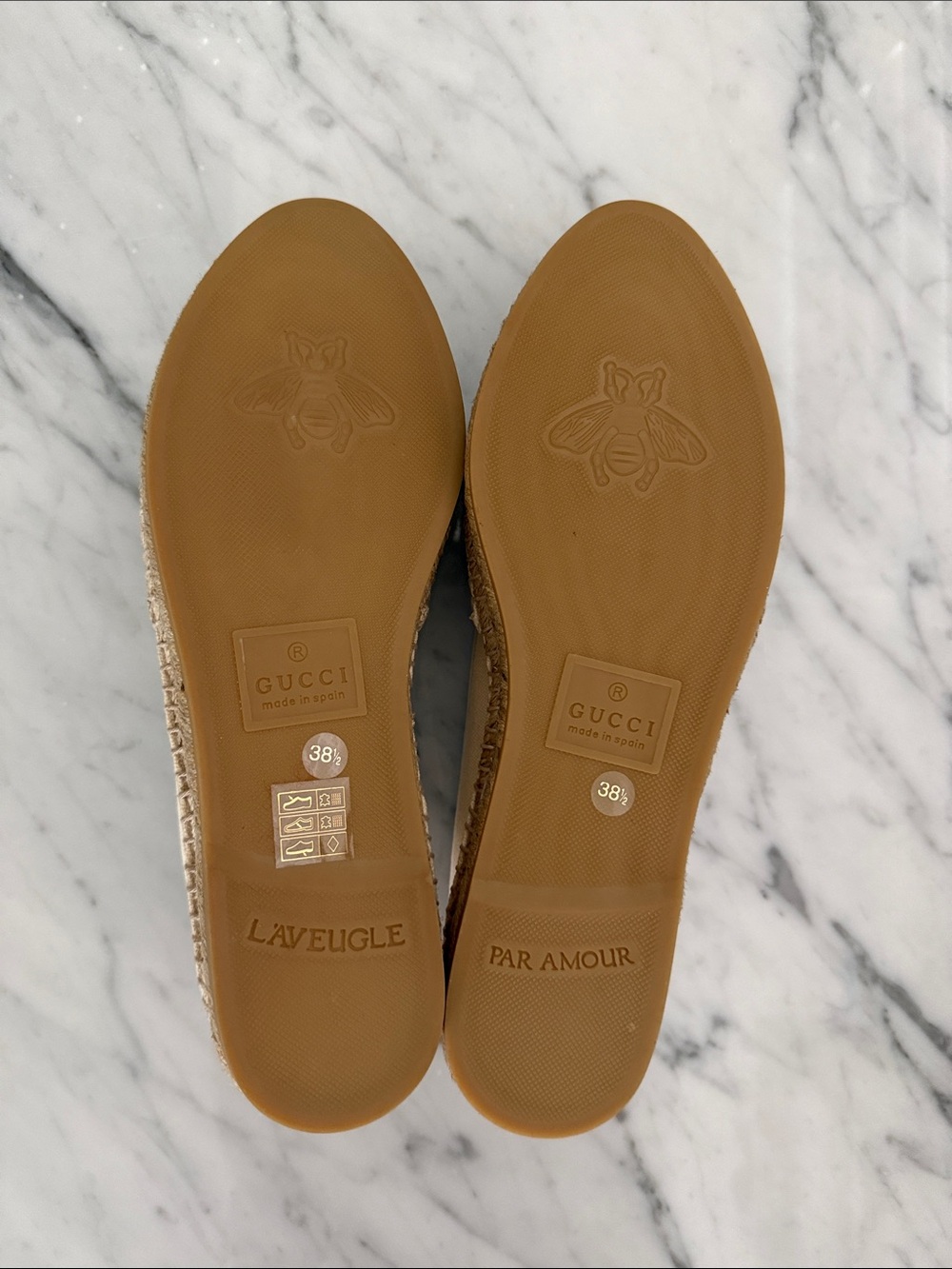 Gucci Brand New Cream Canvas Espadrilles with Logo - Picture 5 of 6